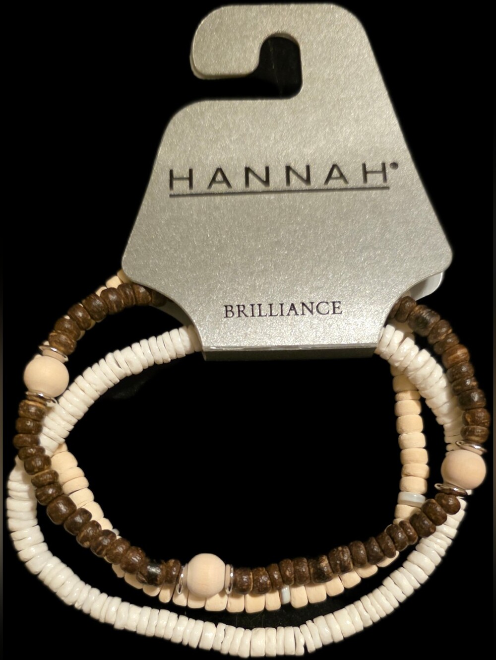 Neutral, Brown & White Beaded Stretch Bracelet Set